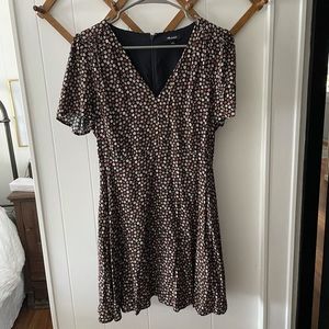 Madewell black floral mini dress